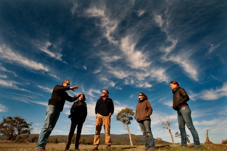 Ecologists and Landcare members planning the Cobaw Campaspe Field Day. The day gave participants an insight into the landscape and vegetation communities of the local region. It also provided a forum for the discussion of ecological restoration techniques and priorities and gave an indigenous perspective of the area.©Scheltema