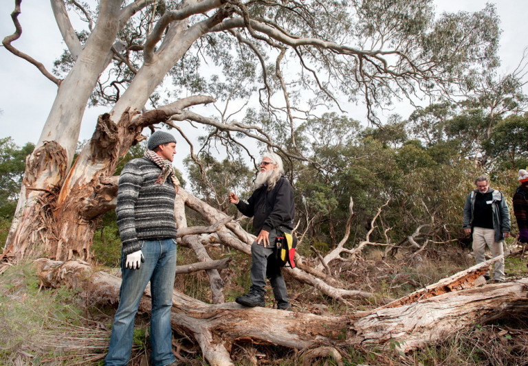 Taungurung Elder Uncle Larry Walsh talks about the Landscape from anIndigenous perspective at Marshes COurt Ashbourne on the Cobaw Campaspe Field Day.©Scheltema